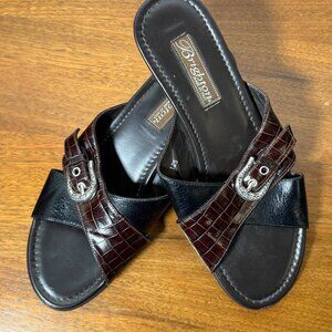 Brighton Lorna Sandals Black & Brown Size 7.5 M